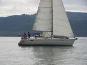 Jim Green and his fast Beneteau, Lyric, during the 2010 Douglas Island Backslider race...